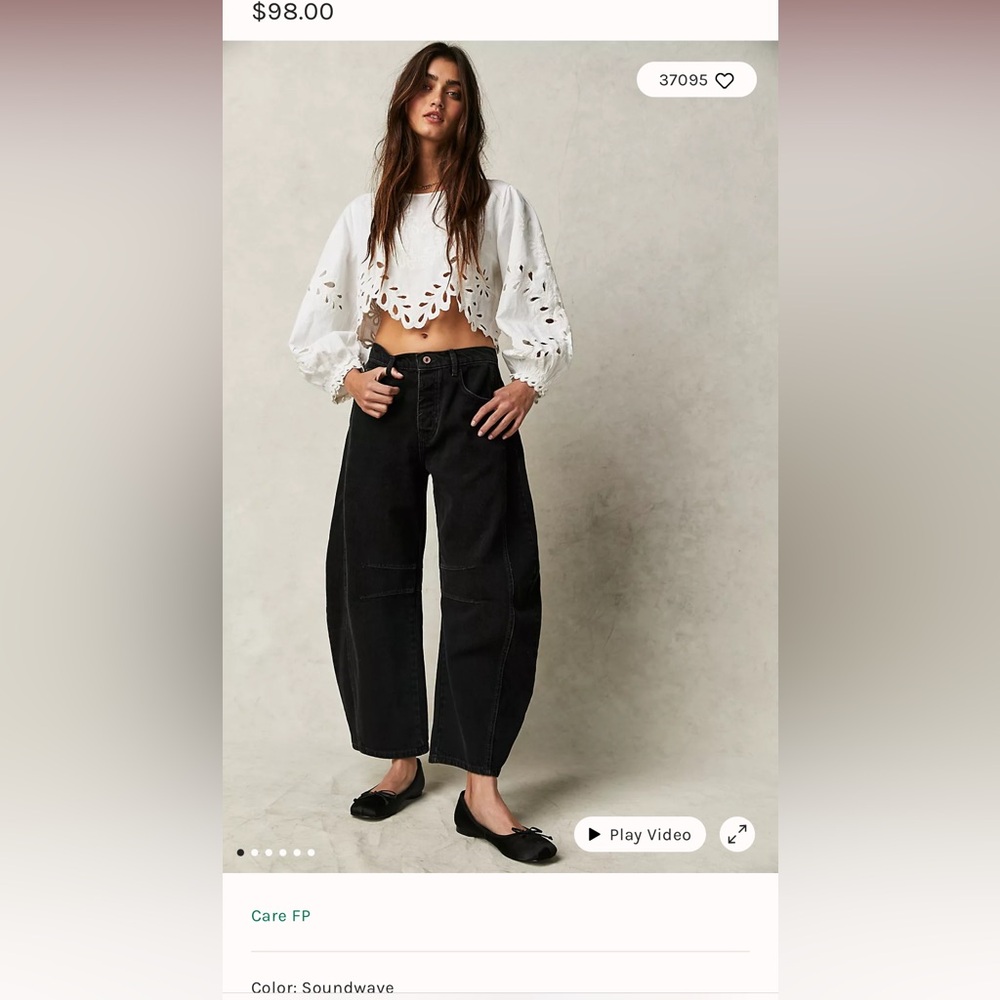 Free People Mid rise Barrel Jeans